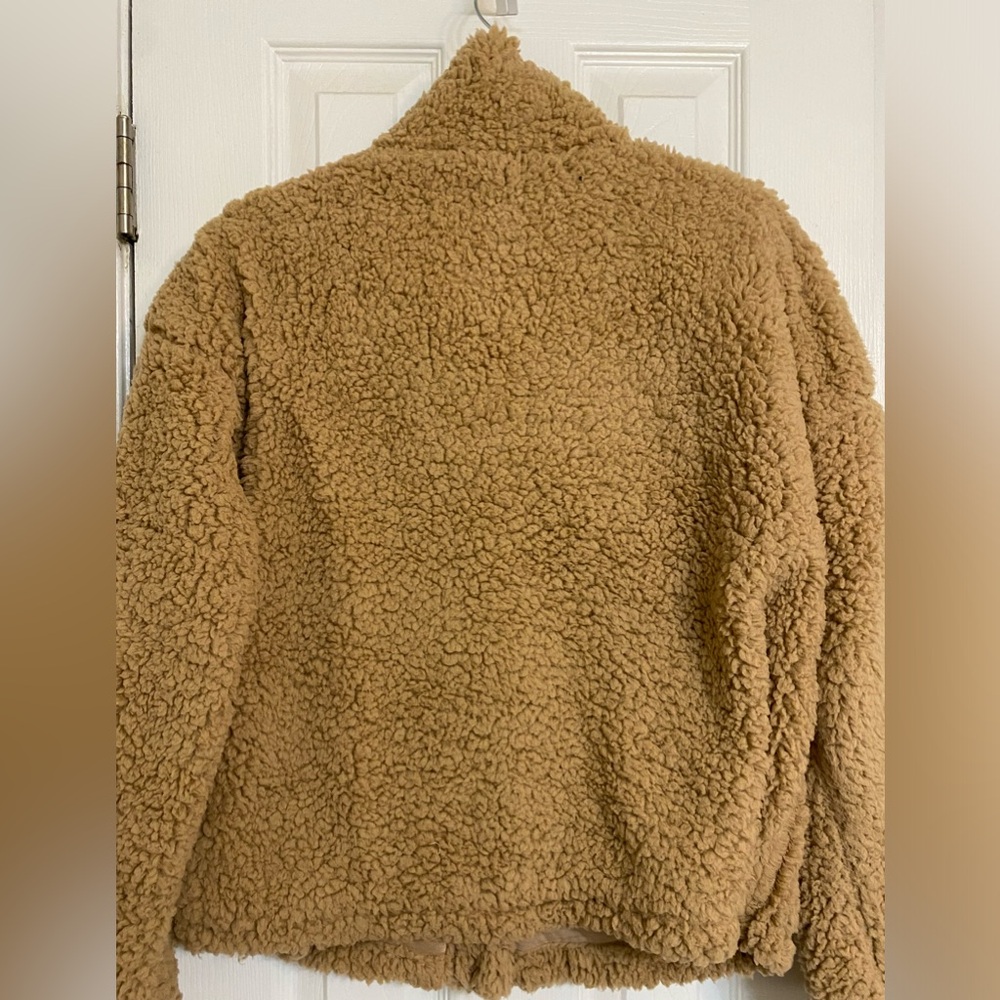 Thread and Supply Camel Crop Sherpa Teddy Jacket Size M - Picture 2 of 4